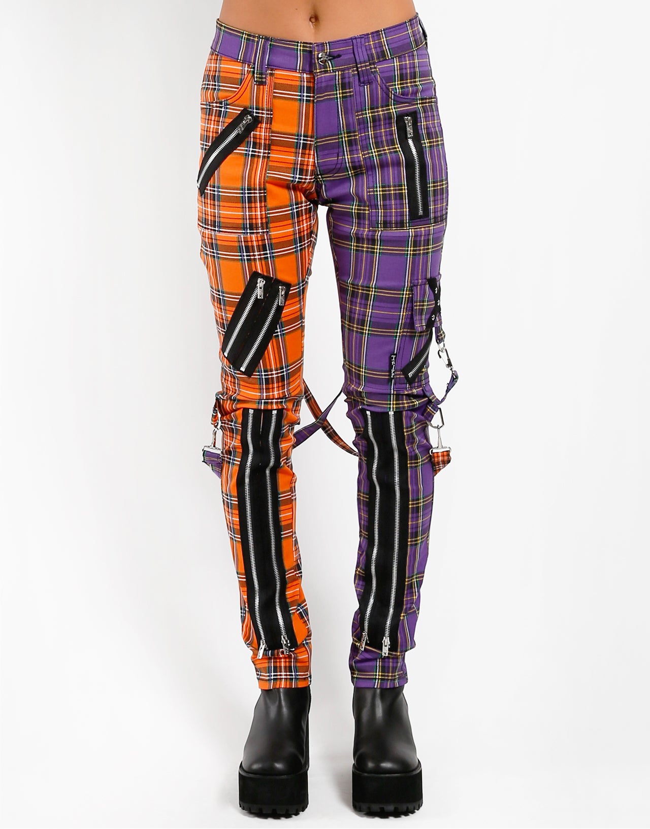 MADNESS PANT ORANGE/PURPLE PLAID
