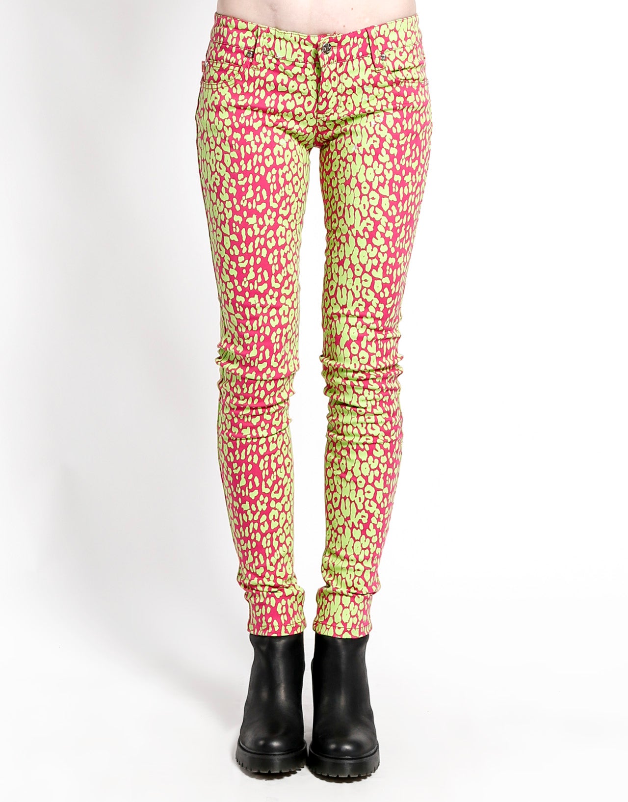 NEON LEOPARD PRINT SKINNY - LIME